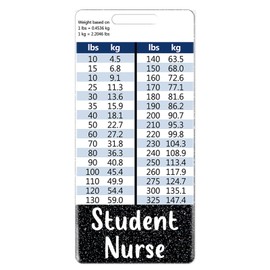 Plifal Student Nurse Badge Buddy Card Holder Nursing Accessories Black Vertical ID Name Identification Tags Nurse Work Gifts W Height & Weight Conversion Charts