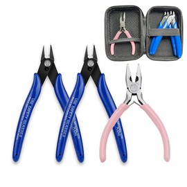 Wire Cutters, Flush Cutters Precision Spring-Loaded Side Cutter, Heavy Duty Diagonal Cutting Pliers in CRV Steel for Electrical, Home DIY, Jewelry Crafts, Coil Making Tools (#2 Blue)