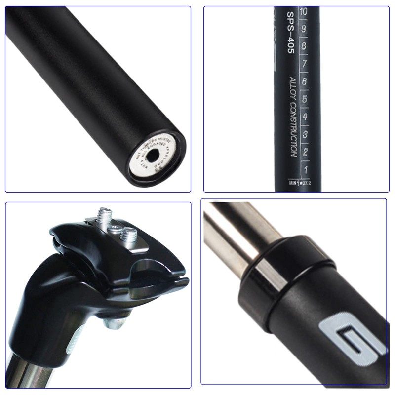 GANOPPER Seat Post Spring-Loaded 27.2 Saddle Suspension Bicycle Seat Post