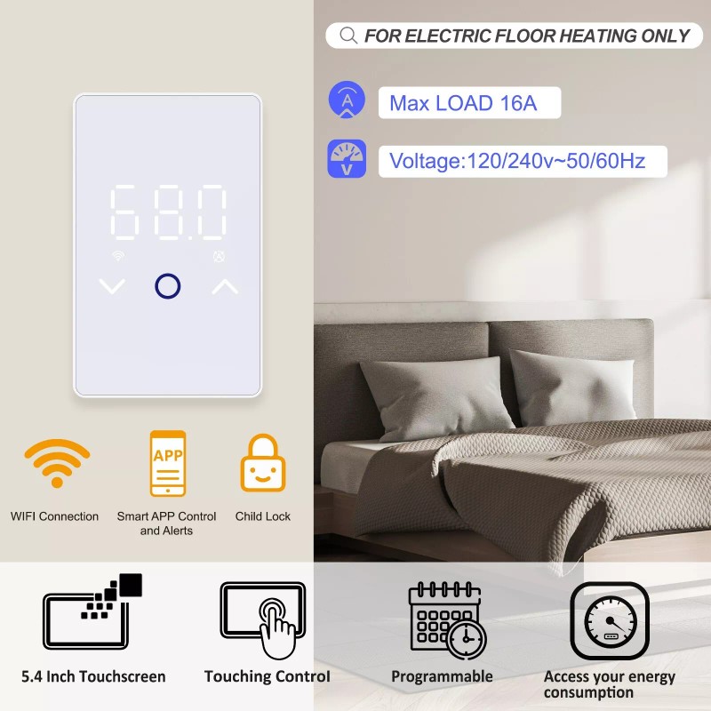 MAXKOSKO Thermostat: WiFi & LED Touchscreen, Smart Control at Your