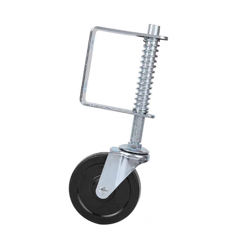 FTVOGUE 4 Inch Spring-Loaded Gate Castor Rubber Gate Wheel Spring