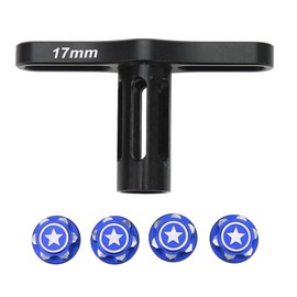 17mm Wheel Hex Nuts Sleeve 17mm Hex Nuts Installation Tool Wrench with 17mm Coupling Hub Nut Cap for TRAXXAS 1/10 1/8 RC Car Blue