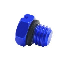 Unbranded Billet Aluminum Air Bleeder Screw for GM 2001-17 Duramax Diesel Fuel Filter Blue