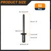 sourcing map 50Pcs 5/32"x3/8" Aluminum Countersunk Blind Rivet, Open-End Type