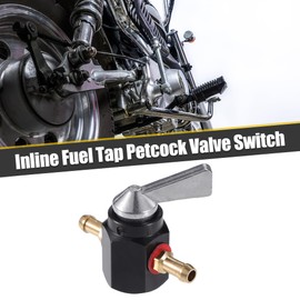 X AUTOHAUX Gas Inline Petrol On-Off Fuel Tap Petcock Valve Switch 6mm for Motorcycle Motorbike ATV Quad Dirt Bike Go Kart Aluminum Alloy Black