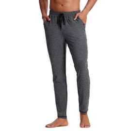 CRZ YOGA Mens Comfy Lounge Pants 30" - Super-Soft Open Bottom Yoga Casual Pajama Sweatpants Around The House with Pockets Charcoal Heather Medium
