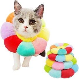 Kudes Cat Small Dog Recovery Collar, Cute Neck Cone After Surgery, Adjustable Pet E...