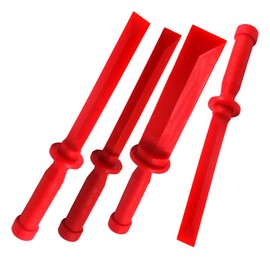 Tuxihapp 4PCS Plastic Chisel Scraper Set, Non-Marring Plastic Scraper Tool with 3/4", 7/8", 1", 1-1/2" Width, Chemical Resistant Wheel Weight Scraper for Remove Adhesive, Film, Car Paint&Wood Scrapers