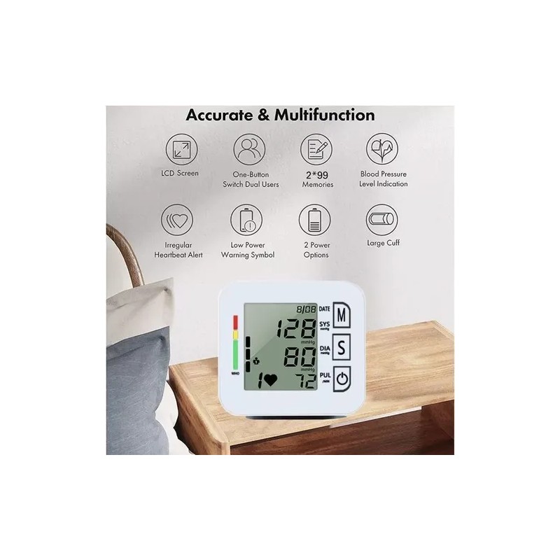 Manmetro Digital Presin Arterial Monitor De Mueca Blanco