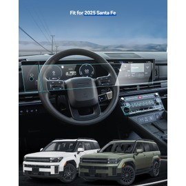 LANTU 6PCS Car Screen Protector for 2025 Santa Fe (SE/SEL/XRT/Limited/Calligraphy) Navigation& Dashboard& AC Touchscreen Protector Film Tempered Glass HD Clear Anti-Glare 12.3''