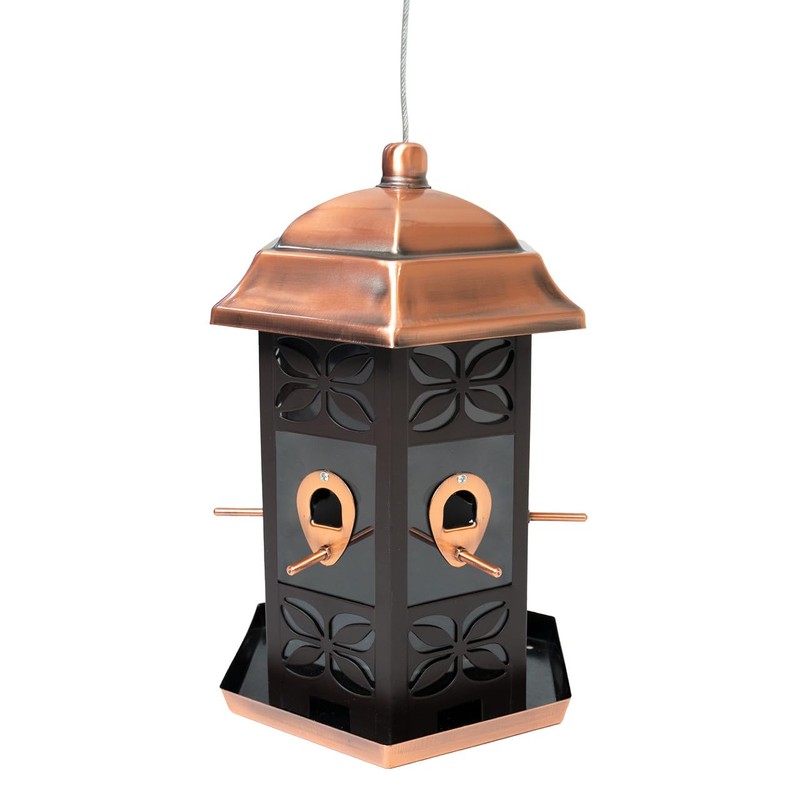 Copper Hexagon Bird Feeder
