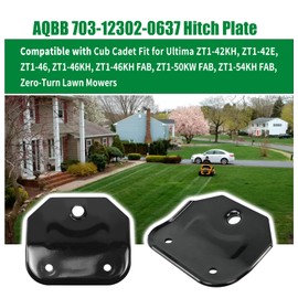 AQBB Hitch Plate Compatible with Cub Cadet Ultima ZT1-42KH, ZT1-42E, ZT1-46, ZT1-46KH, ZT1-50KW, ZT1-54KH Zero-Turn Lawn Mowers - Black Metal Powder Coated Towing Receiver Hitch Plate