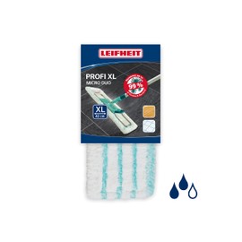 Leifheit Profi Micro Duo XL, Mop Cover for All Floor Types, Floor Mop Replacement Cover for Ideal Dirt Absorption with the 2 Fibre System, Microfibre Cleaning Cloth Ideal for Tiles and Laminate