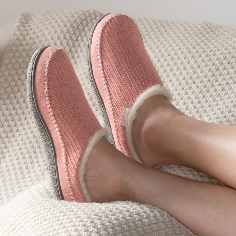 Zizor Women's Moselle Memory Foam Moccasin Clog Slippers (Dusk Pink,