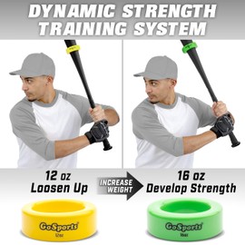GoSports Baseball and Softball Bat Weights - 2 Pack Baseball Donuts - 16 oz & 12 oz