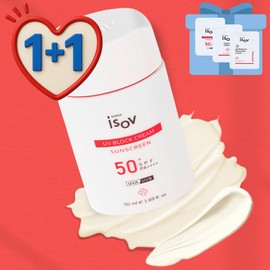 1+1 Isorb UV Block Sun Cream SPF50+50ml UV Protection Sensitive Hypoallergenic Redness Calming Sun Cream / 1+1 아이소브 UV블록 선크림 SPF50+50ml 자외선차단 예민 저자극 홍조 진정선크림