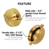 Brass Fire Hydrant Adapter 2-1/2" NST (NH) Female x 3/4"
