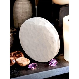 Selenite Charging Round Disk Crystal Charging Plate Selenite Slice Charging Plate Charge Crystals (10cm)