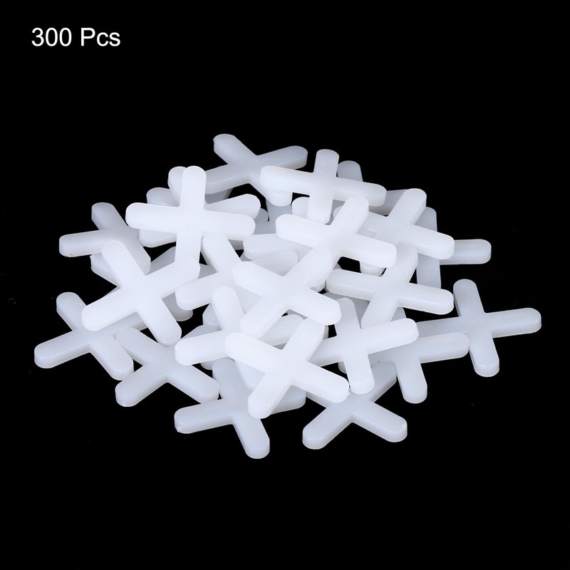 uxcell 300Pcs Tile Spacers 4mm 5/32" Wall Floor Tile Plastic