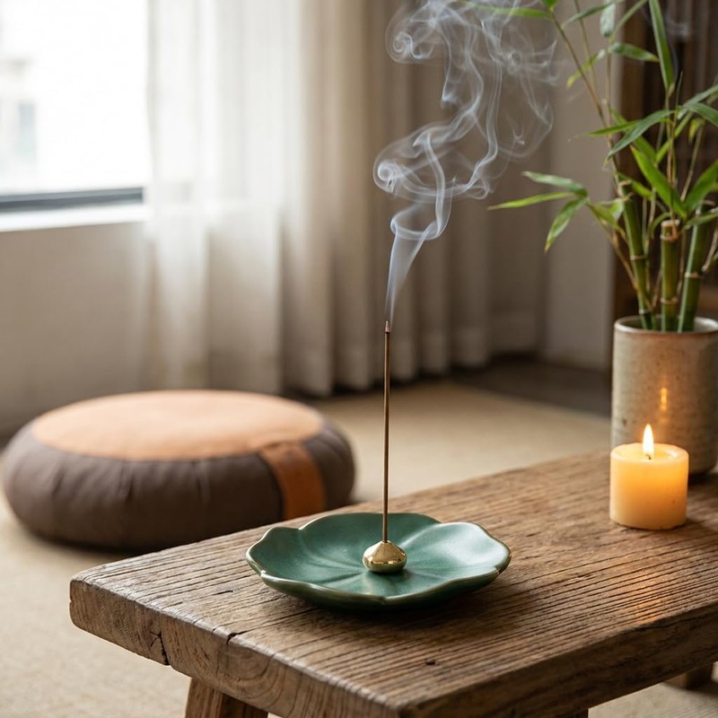 3.54” Cute Ceramic Incense Holder, Portable Ceramic Incense Stick Holder,