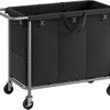 SONGMICS HOME Laundry Basket with Wheels, Rolling Laundry Hamper, Round