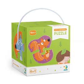 Dodo DOP300195 Tiere Puzzle Left 2-3-4 tbsp, Forest Animals, Multicoloured
