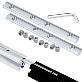 2 Pcs Straight Line Track Connectors with Screws, L-type wrench, 180mm Aluminium Extrusion Profile Joint Inside Connectors Straight Line Connector for 4040 Series T Slot 8mm Aluminum Extrusion Profile
