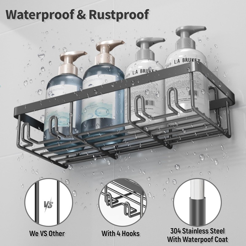 5 Pack Shower Caddy Organizer Rack Shelf for Inside Shower,