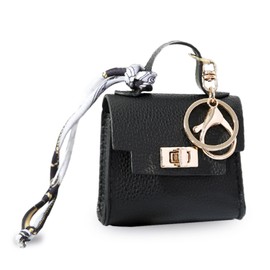 TK.tech Mini Pouch Charm Mini Pouch Carabiner Trinket Holder for Women (Black), Black