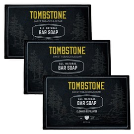 Live Bearded: Bar Soap 3-Pack - Tombstone - All Natural Bar Soap For Men - Pack of 3 5 oz. Bars - Exfoliates and Moisturizes - All-Natural Ingredients with Bamboo Charcoal, Pumice, Coconut, Avocado, and Argan Oils - Made in the USA