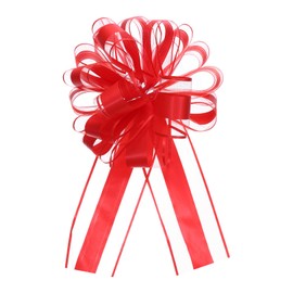 MECCANIXITY 20pcs 8 Inch Large Big Pull Bow Organza Gift Wrapping Bows Ribbon for Wedding Car Baskets Presents Christmas Bow, Red