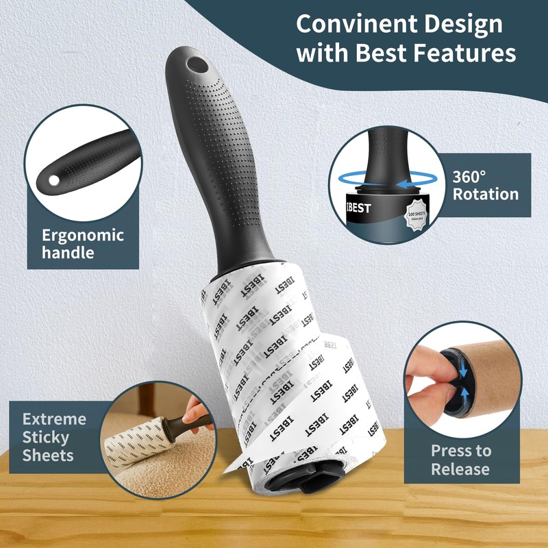 iBest UK Lint Rollers For Pet Hair, Clothes, Carpet |
