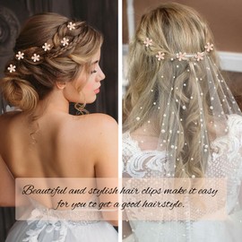 YISSION 20 Pcs Mini Rhinestone Flower Hair Clips Cute Rose Gold Hair Pins Small Decorative Hair Barrettes Wedding Bridal Hair Accessories for Girls Women