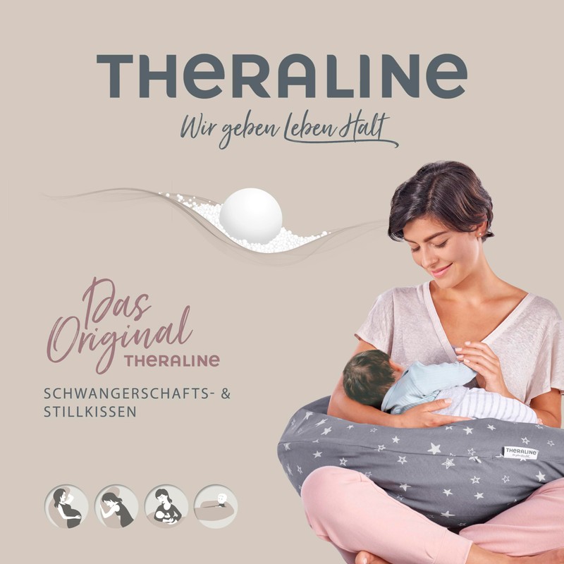 Theraline The Original Pregnancy and Breastfeeding Pillow, Filled with Sand-Fine