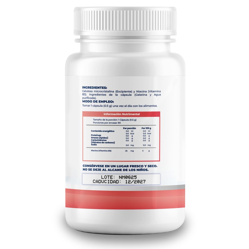 NAIMA Niacina 90 Cápsulas | vitamina B3 | Formula limpia