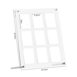 Seimeinoki Card Display Case, Holds 9 3-inch Photos, Acrylic Stand, Fully Transparent, Grooved Type, Convenient Storage, Can Be Used in Vertical or Horizontal, Acrylic Frame, Trading Card Case, Card