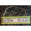 UVM DAD Christmas Ornament Letters Tiles
