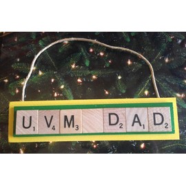 UVM DAD Christmas Ornament Letters Tiles