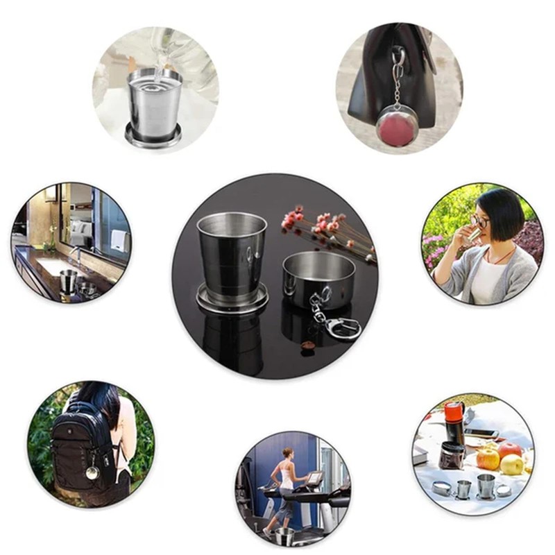 Stainless Steel Folding Cup - Collapsible Cups for Traveling |