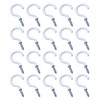 Leliafleury 20Pcs Screw in Hooks Plastic Coated White Cup Hooks