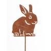 Dragimex Decorative Decorative Garden Stake Flower Pick Rabbit Grumpy Metal