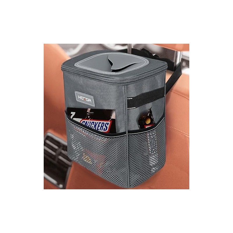 HOTOR Foldable, Waterproof Car Bin with Lid, Multipurpose Rubbish Bin,