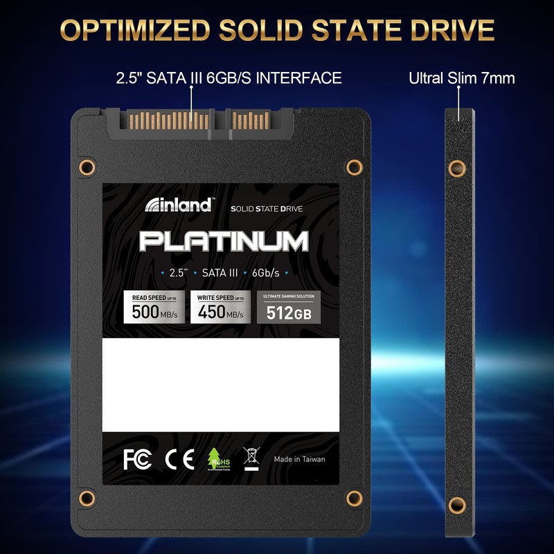INLAND Platinum 512GB SSD SATA III 6Gb/s 2.5" 7mm TLC