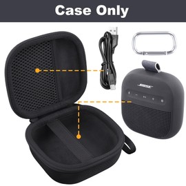Aenllosi for Bose New SoundLink Micro Portable Bluetooth Speaker 2nd Gen Hard Carrying Travel Case, Case Only, Black