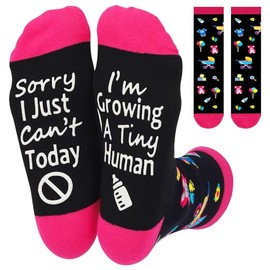 TITTOK Gifts for Pregnant Women First Mother's Day Mom To Be Gift for Expecting Mom Pregnancy must haves New mom Socks, Black, One Size