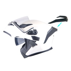 1Storm Motorcycle Modular Full Face Helmet Flip up Dual Visor Sun Shield: HB89 Glossy White