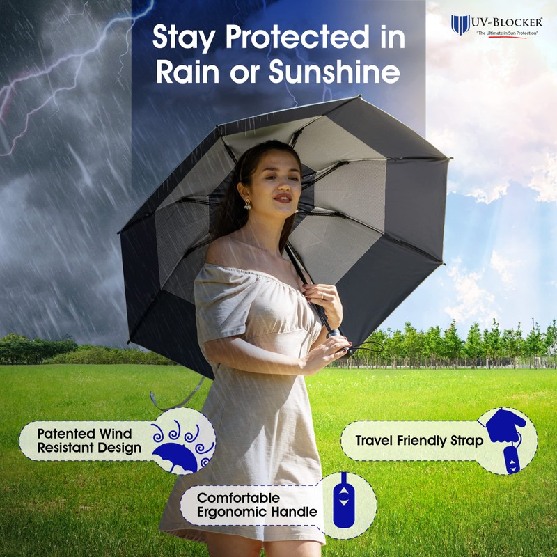 UV-Blocker Sun Umbrella UV Protection Compact - Auto Open/Close -