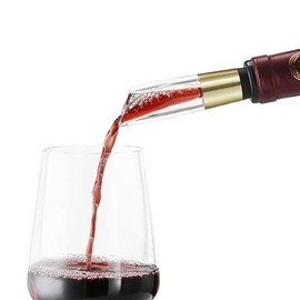 ELMWAY Wine Aerator Pourer Spout, Suitable for Cork Bottles Not Spiral Bottles, Clear Wine Air Aerator for Improved Flavor, Easy to Pour, ELMWAY Wine Accessories Gift for Wine Lovers-Golden