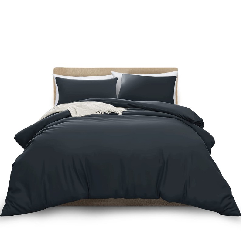 MOONLIGHT20015 Single Duvet Cover - Charcoal Solid Soft Single Bedding