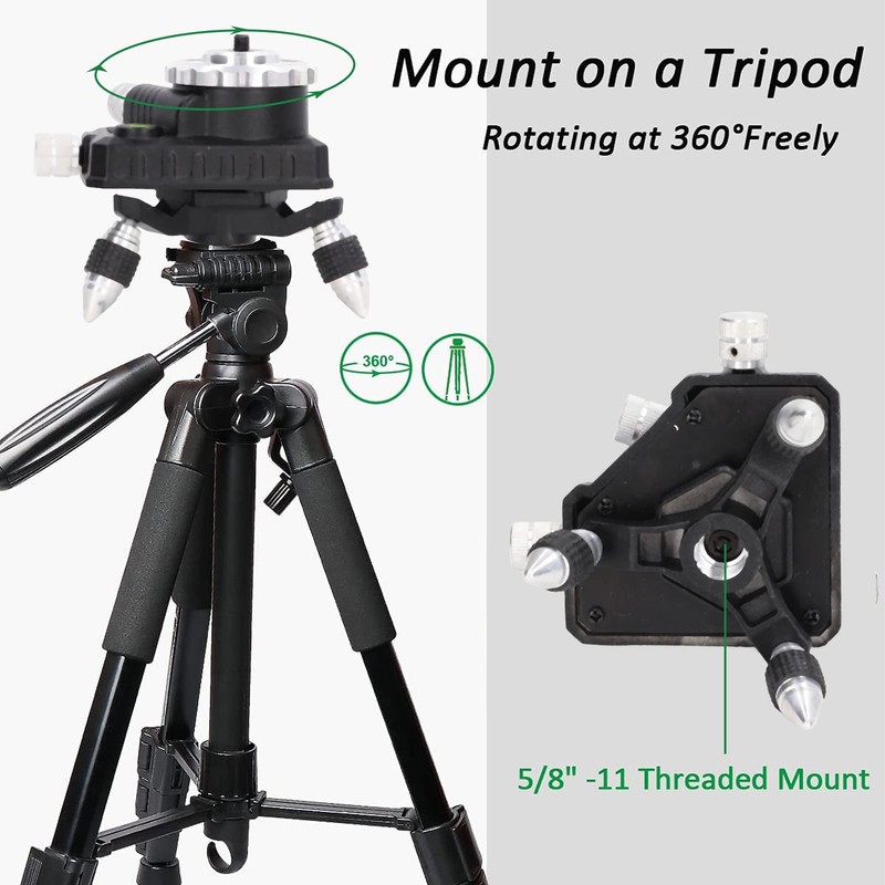 Tyenaza Laser Level Adapter, 360 Degree Metal Swivel Base, Tripod